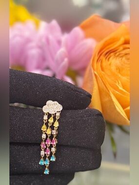 14k natural diamond earrings